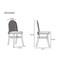 Manhattan Comfort Rectangle Dining Set of 7 W/ Paragon Chairs, 70.86 in L, American Solid Ash Wood 6-DT02DCCA05-OM - alternate 9